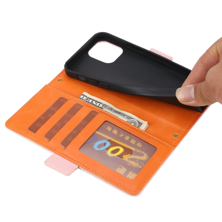 For iPhone 13 mini Litchi Texture Color Matching Horizontal Flip Leather Case with Card Slots & Holder & Wallet & Photo Frame