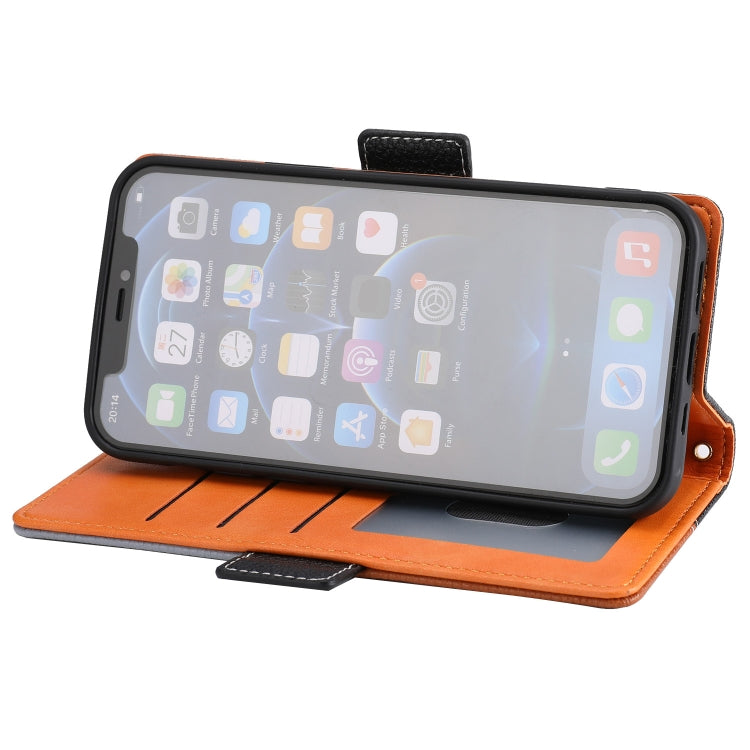 For iPhone 13 mini Litchi Texture Color Matching Horizontal Flip Leather Case with Card Slots & Holder & Wallet & Photo Frame