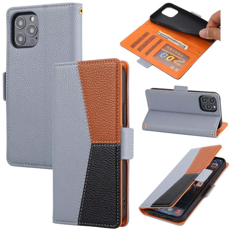 For iPhone 13 mini Litchi Texture Color Matching Horizontal Flip Leather Case with Card Slots & Holder & Wallet & Photo Frame