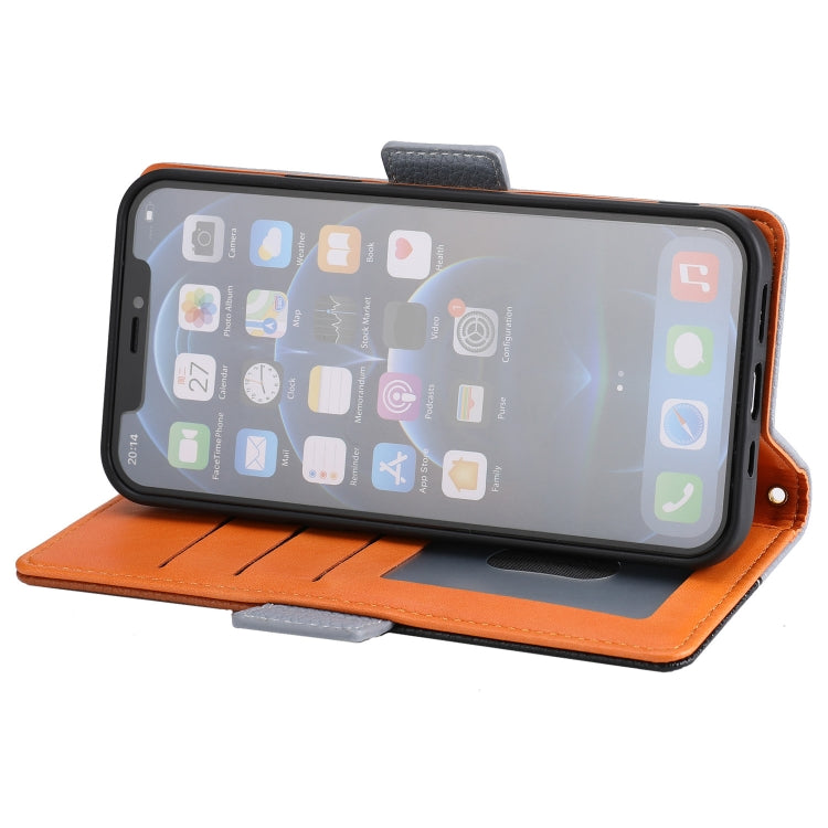 For iPhone 13 mini Litchi Texture Color Matching Horizontal Flip Leather Case with Card Slots & Holder & Wallet & Photo Frame