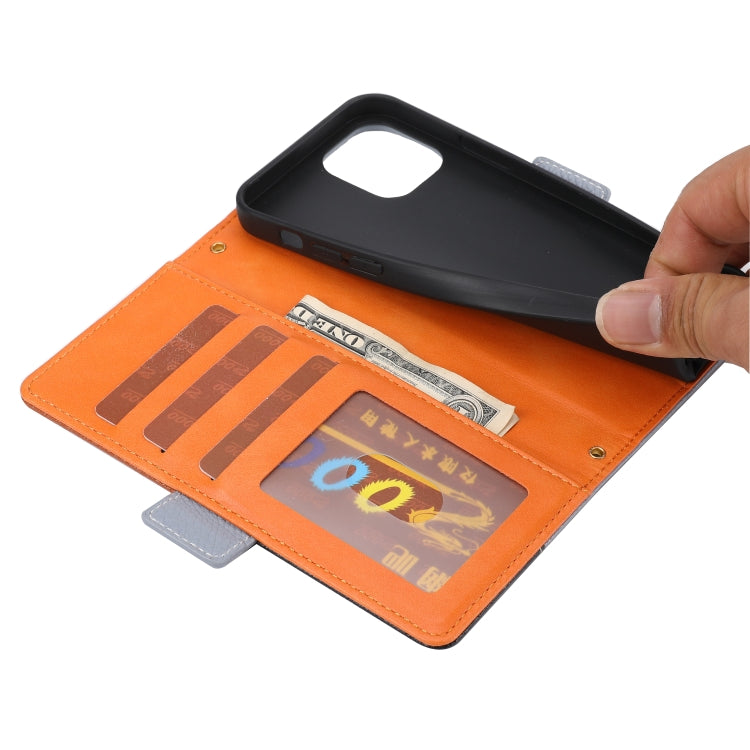For iPhone 13 mini Litchi Texture Color Matching Horizontal Flip Leather Case with Card Slots & Holder & Wallet & Photo Frame