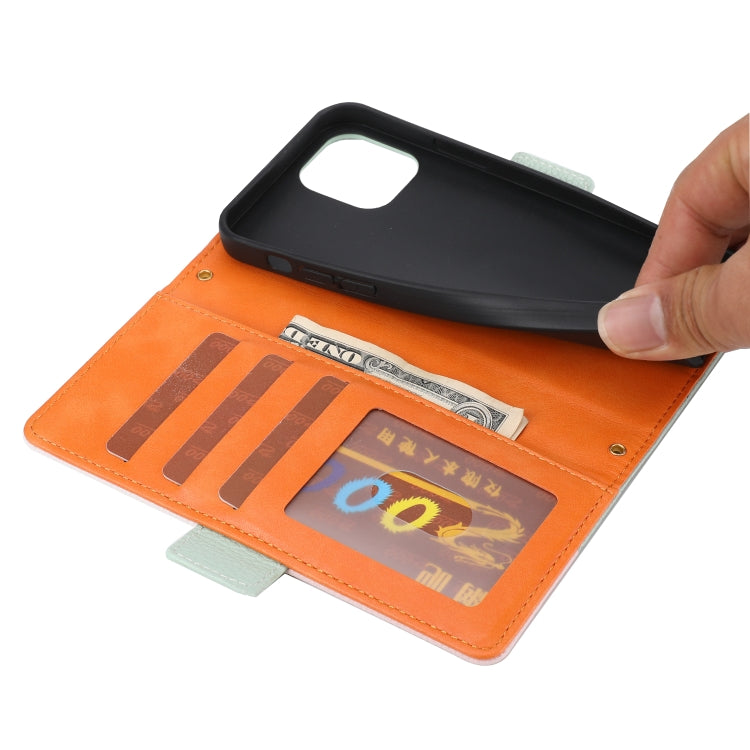 For iPhone 13 mini Litchi Texture Color Matching Horizontal Flip Leather Case with Card Slots & Holder & Wallet & Photo Frame