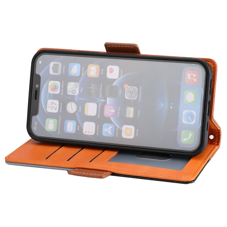 For iPhone 13 mini Litchi Texture Color Matching Horizontal Flip Leather Case with Card Slots & Holder & Wallet & Photo Frame