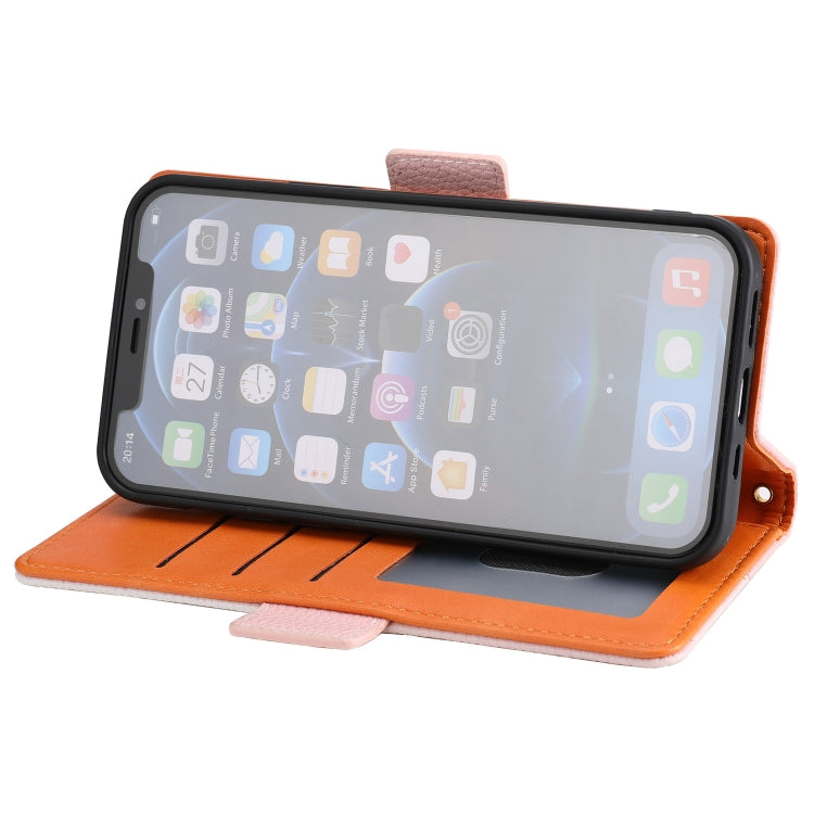 For iPhone 13 Litchi Texture Color Matching Horizontal Flip Leather Case with Card Slots & Holder & Wallet & Photo Frame