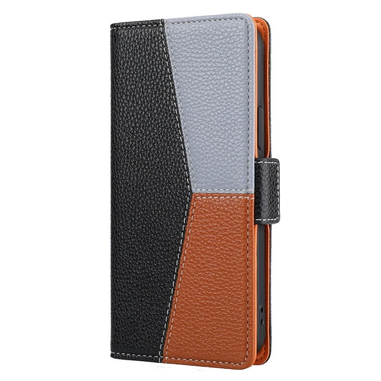 For iPhone 13 Litchi Texture Color Matching Horizontal Flip Leather Case with Card Slots & Holder & Wallet & Photo Frame