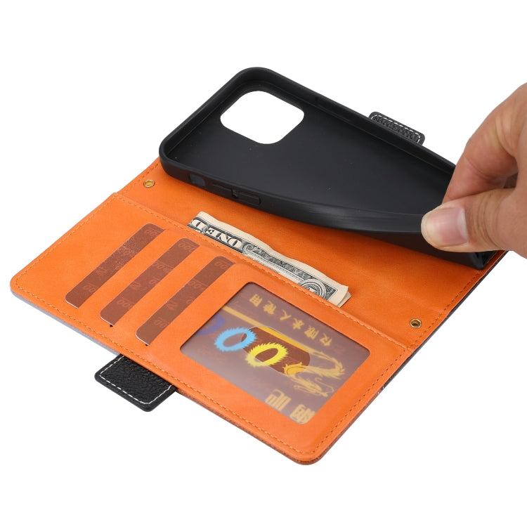 For iPhone 13 Litchi Texture Color Matching Horizontal Flip Leather Case with Card Slots & Holder & Wallet & Photo Frame
