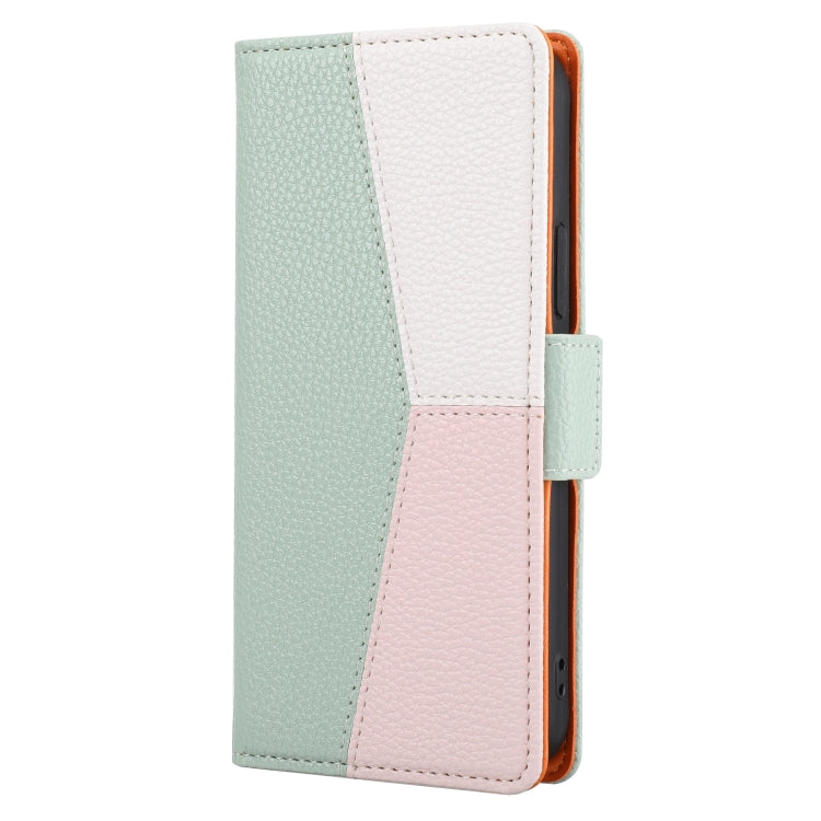 For iPhone 13 Litchi Texture Color Matching Horizontal Flip Leather Case with Card Slots & Holder & Wallet & Photo Frame