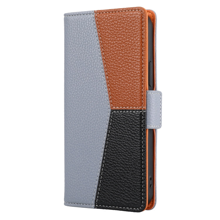 For iPhone 13 Pro Litchi Texture Color Matching Horizontal Flip Leather Case with Card Slots & Holder & Wallet & Photo Frame