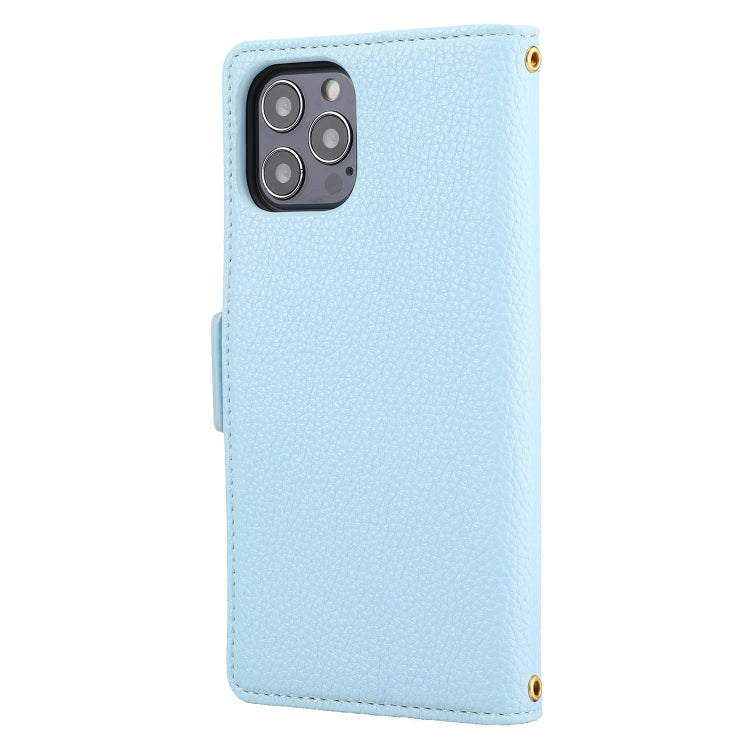For iPhone 13 Pro Litchi Texture Color Matching Horizontal Flip Leather Case with Card Slots & Holder & Wallet & Photo Frame