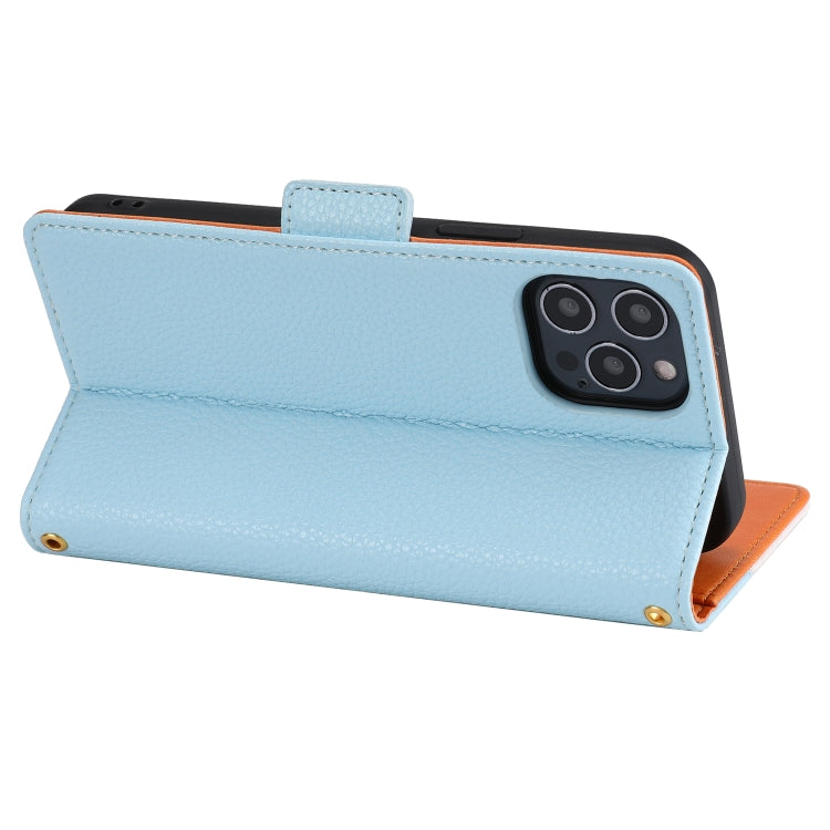 For iPhone 13 Pro Litchi Texture Color Matching Horizontal Flip Leather Case with Card Slots & Holder & Wallet & Photo Frame
