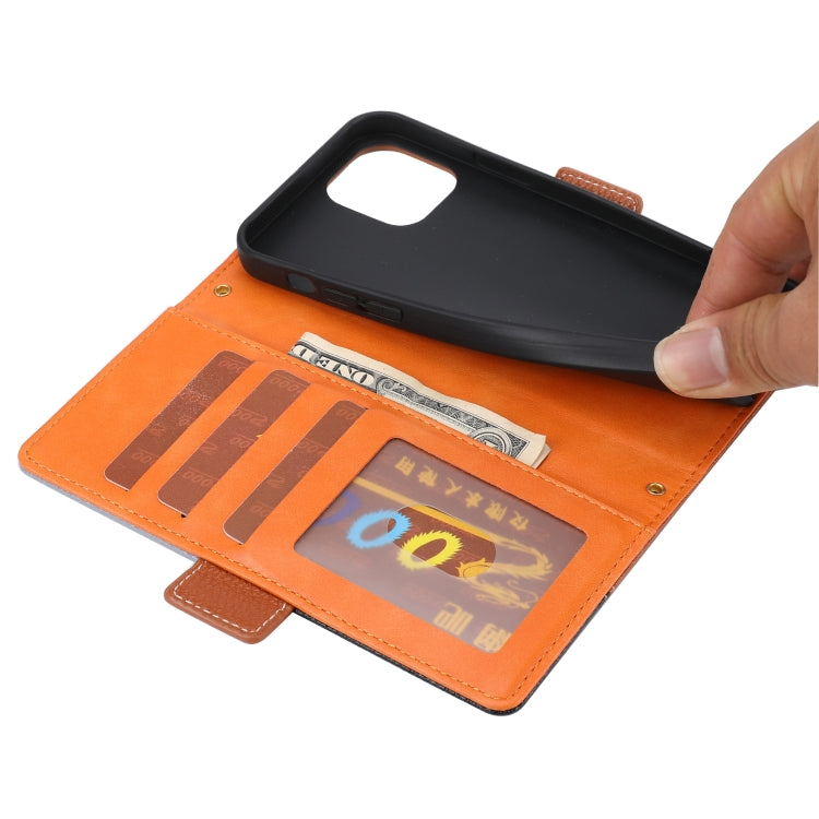 For iPhone 13 Pro Litchi Texture Color Matching Horizontal Flip Leather Case with Card Slots & Holder & Wallet & Photo Frame