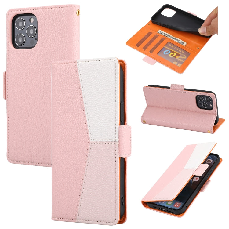 For iPhone 13 Pro Max Litchi Texture Color Matching Horizontal Flip Leather Case with Card Slots & Holder & Wallet & Photo Frame
