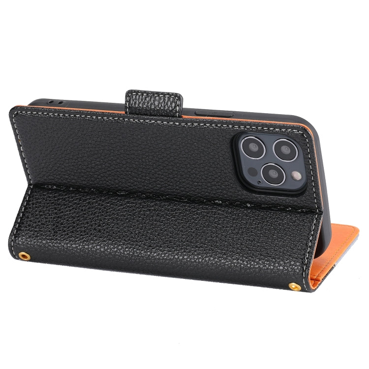 For iPhone 13 Pro Max Litchi Texture Color Matching Horizontal Flip Leather Case with Card Slots & Holder & Wallet & Photo Frame