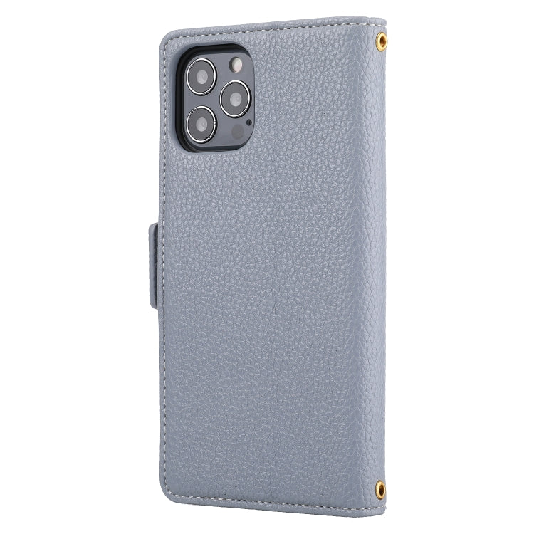 For iPhone 13 Pro Max Litchi Texture Color Matching Horizontal Flip Leather Case with Card Slots & Holder & Wallet & Photo Frame