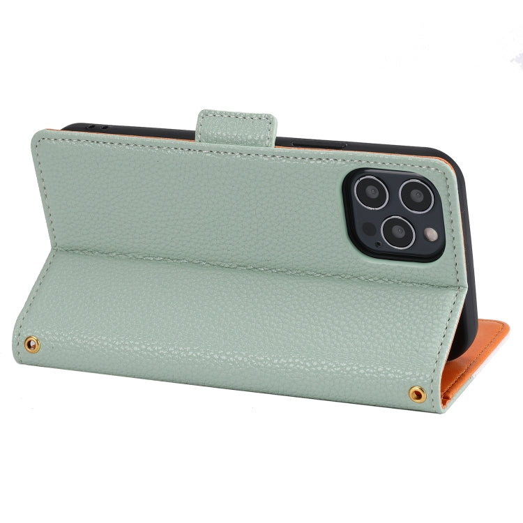 For iPhone 13 Pro Max Litchi Texture Color Matching Horizontal Flip Leather Case with Card Slots & Holder & Wallet & Photo Frame