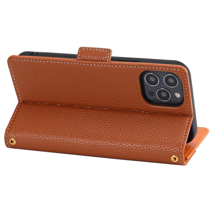 For iPhone 13 Pro Max Litchi Texture Color Matching Horizontal Flip Leather Case with Card Slots & Holder & Wallet & Photo Frame