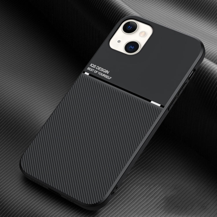 For iPhone 13 mini Classic Tilt Strip Grain Magnetic Shockproof PC + TPU Case