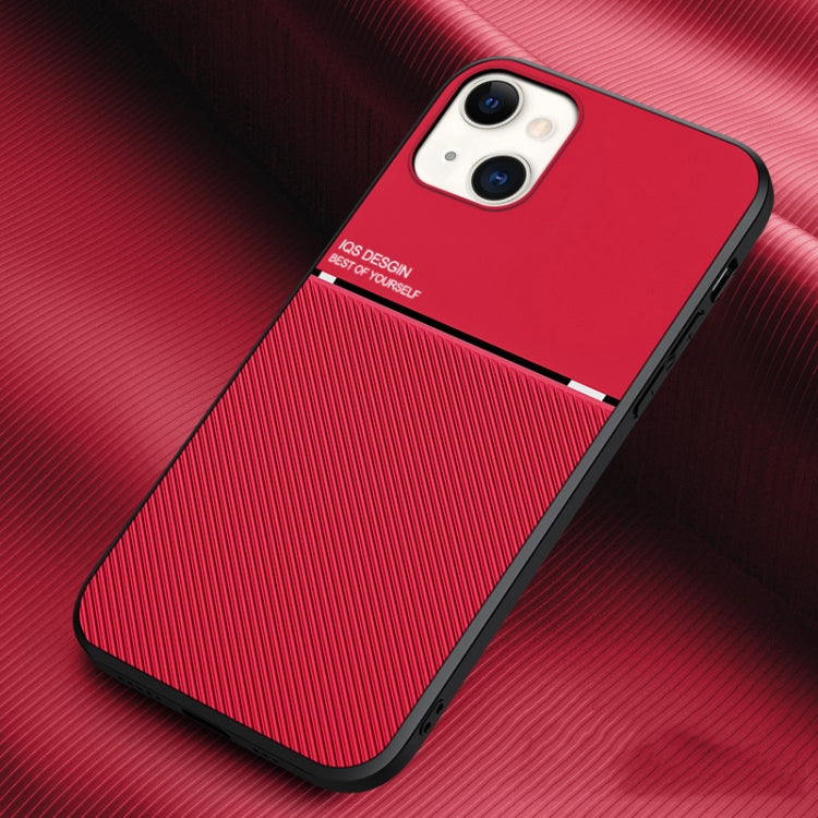 For iPhone 13 mini Classic Tilt Strip Grain Magnetic Shockproof PC + TPU Case