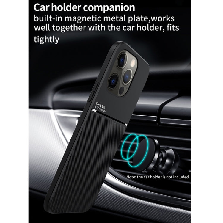 For iPhone 13 Pro Classic Tilt Strip Grain Magnetic Shockproof PC + TPU Case