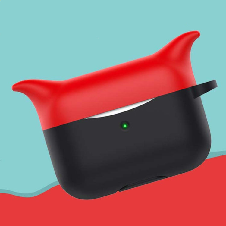 For AirPods Pro Devil Shape Silicone Earphone Protective Case, Support Wireless Charging