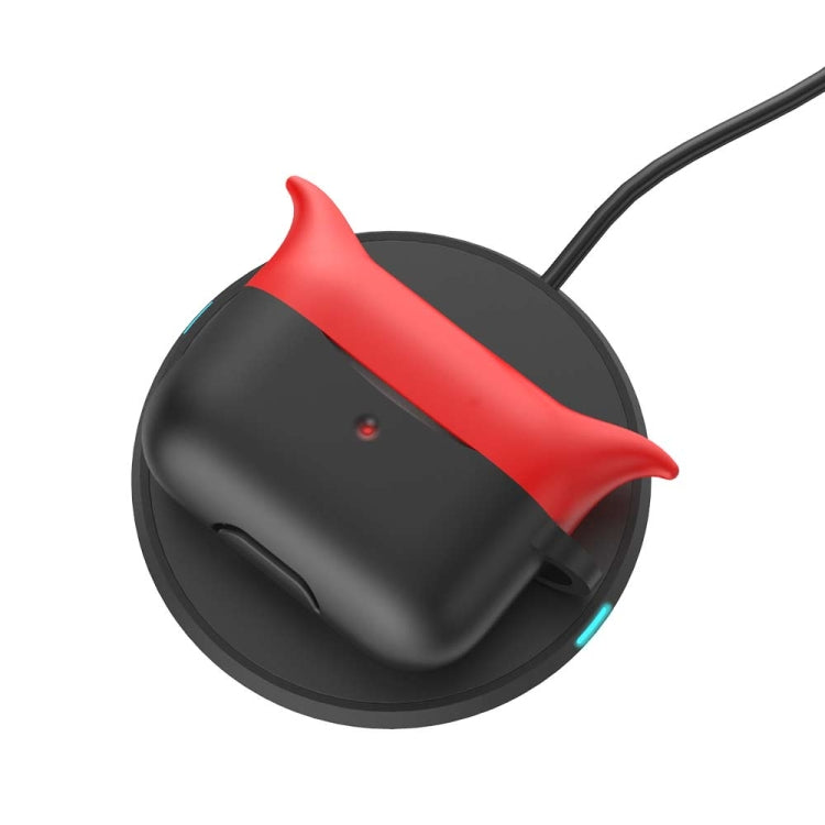 For AirPods Pro Devil Shape Silicone Earphone Protective Case, Support Wireless Charging