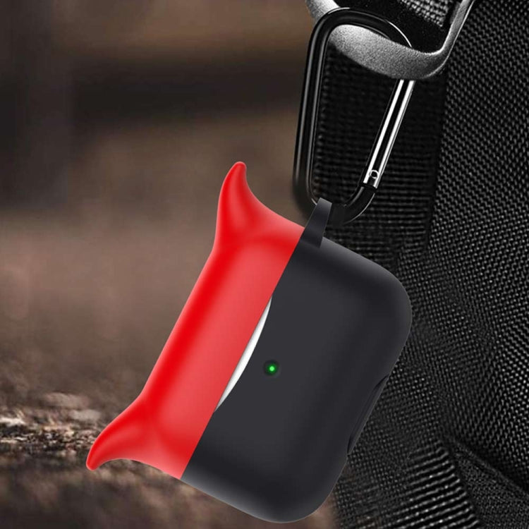 For AirPods Pro Devil Shape Silicone Earphone Protective Case, Support Wireless Charging