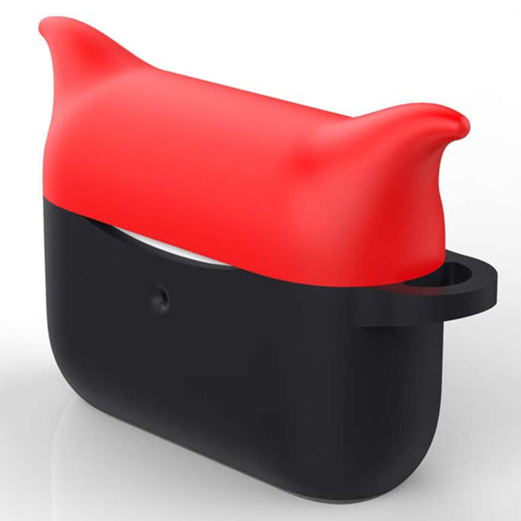 For AirPods Pro Devil Shape Silicone Earphone Protective Case, Support Wireless Charging