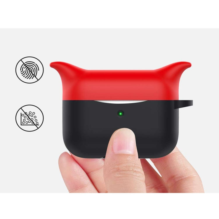 For AirPods Pro Devil Shape Silicone Earphone Protective Case, Support Wireless Charging