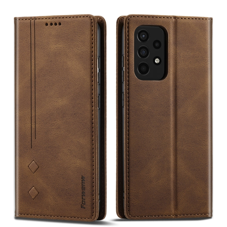 For Samsung Galaxy A52 5G Forwenw F2 Series Magnetic Horizontal Flip Leather Case with Holder & Card Slots & Wallet