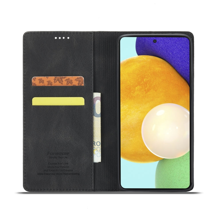 For Samsung Galaxy A52 5G Forwenw F2 Series Magnetic Horizontal Flip Leather Case with Holder & Card Slots & Wallet