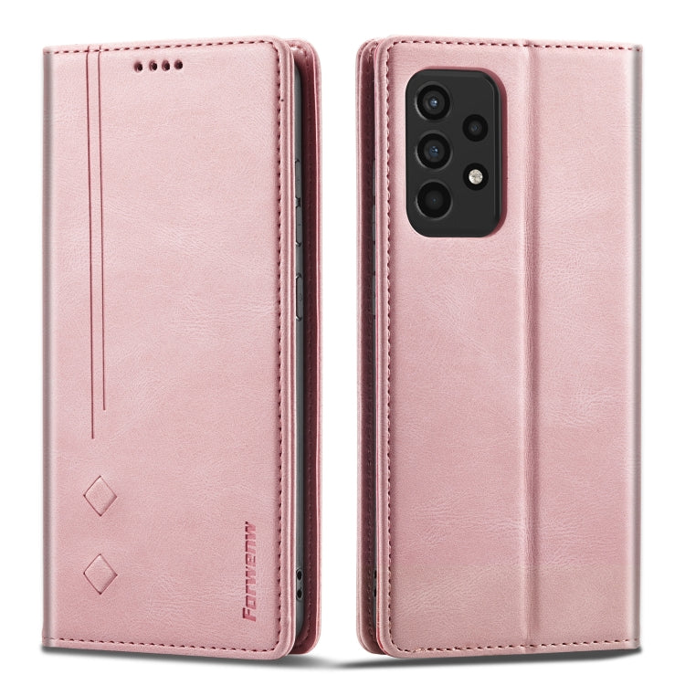 For Samsung Galaxy A52 5G Forwenw F2 Series Magnetic Horizontal Flip Leather Case with Holder & Card Slots & Wallet