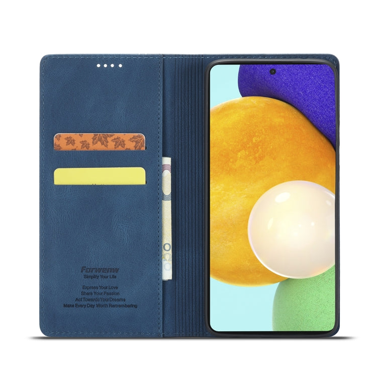 For Samsung Galaxy A52 5G Forwenw F2 Series Magnetic Horizontal Flip Leather Case with Holder & Card Slots & Wallet