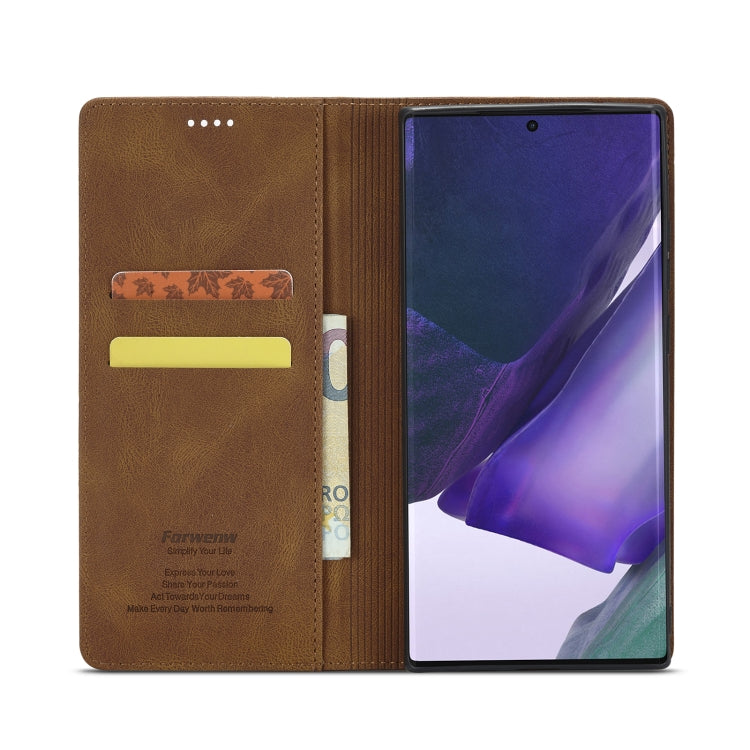 For Samsung Galaxy Note20 Ultra Forwenw F2 Series Magnetic Horizontal Flip Leather Case with Holder & Card Slots & Wallet