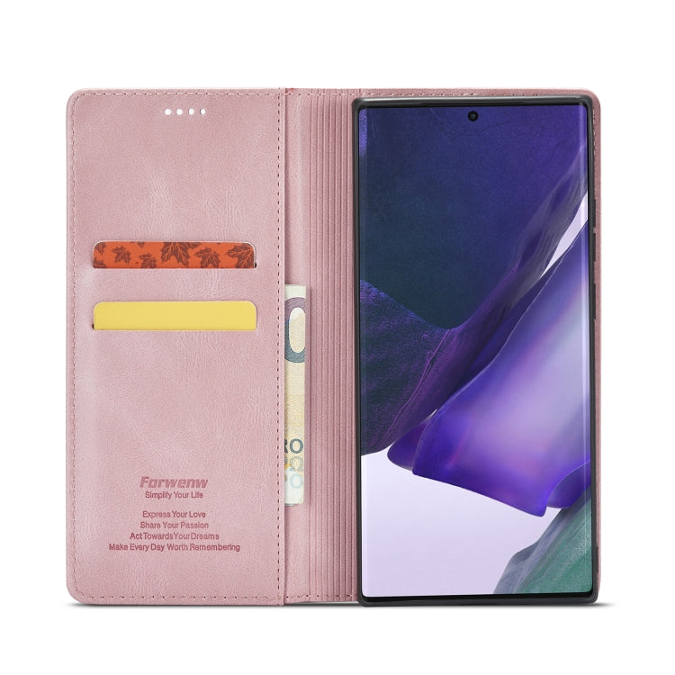 For Samsung Galaxy Note20 Ultra Forwenw F2 Series Magnetic Horizontal Flip Leather Case with Holder & Card Slots & Wallet