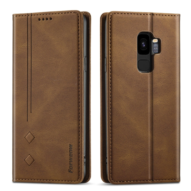 For Samsung Galaxy S9 Forwenw F2 Series Magnetic Horizontal Flip Leather Case with Holder & Card Slots & Wallet