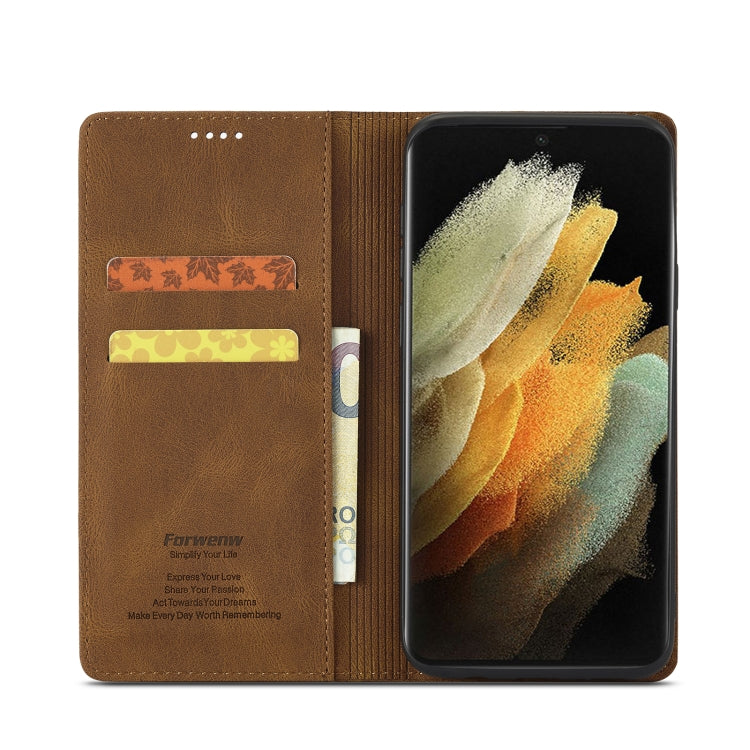 For Samsung Galaxy S9 Forwenw F2 Series Magnetic Horizontal Flip Leather Case with Holder & Card Slots & Wallet