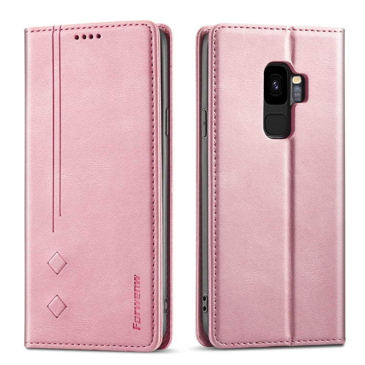 For Samsung Galaxy S9+ Forwenw F2 Series Magnetic Horizontal Flip Leather Case with Holder & Card Slots & Wallet
