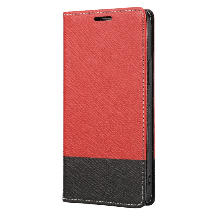 For iPhone 13 mini Cross Texture Color Matching Strong Magnetic Horizontal Flip Leather Case with Card Slots & Holder & Wallet