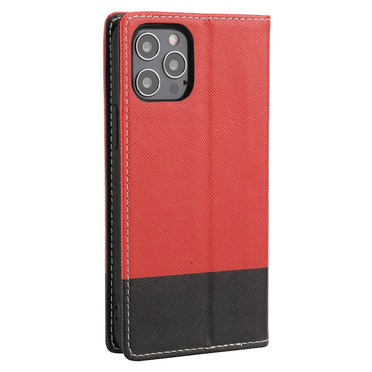 For iPhone 13 mini Cross Texture Color Matching Strong Magnetic Horizontal Flip Leather Case with Card Slots & Holder & Wallet