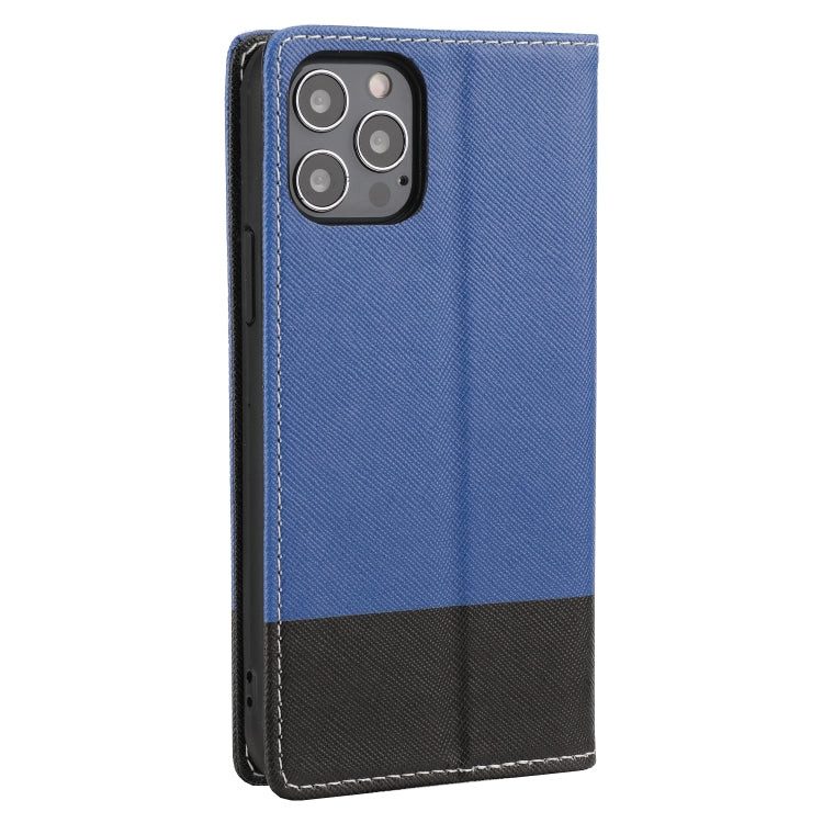 For iPhone 13 mini Cross Texture Color Matching Strong Magnetic Horizontal Flip Leather Case with Card Slots & Holder & Wallet