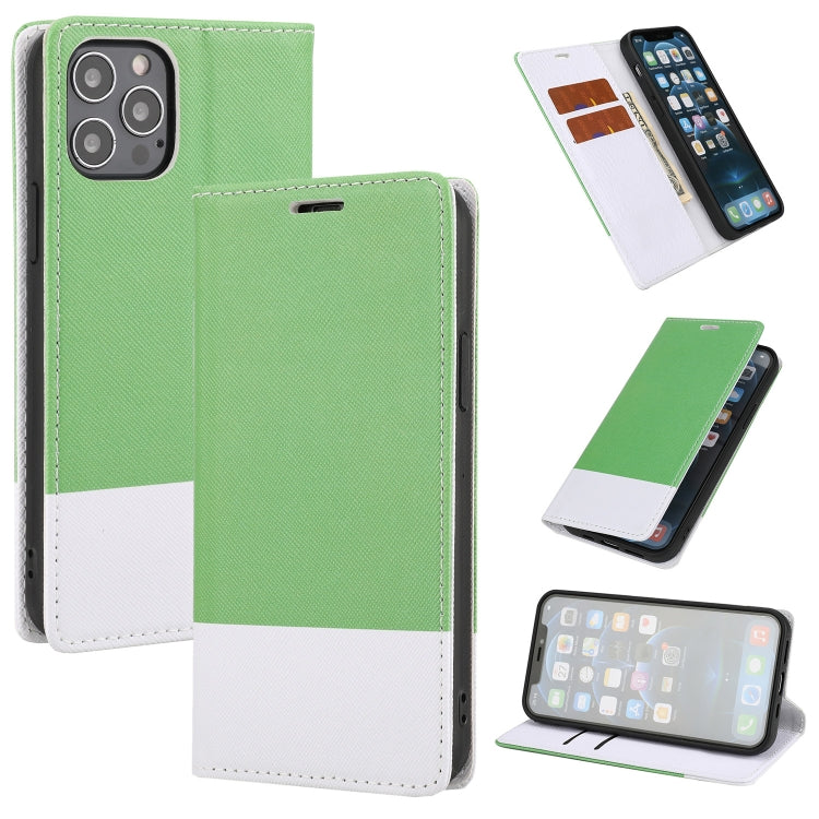 For iPhone 13 mini Cross Texture Color Matching Strong Magnetic Horizontal Flip Leather Case with Card Slots & Holder & Wallet