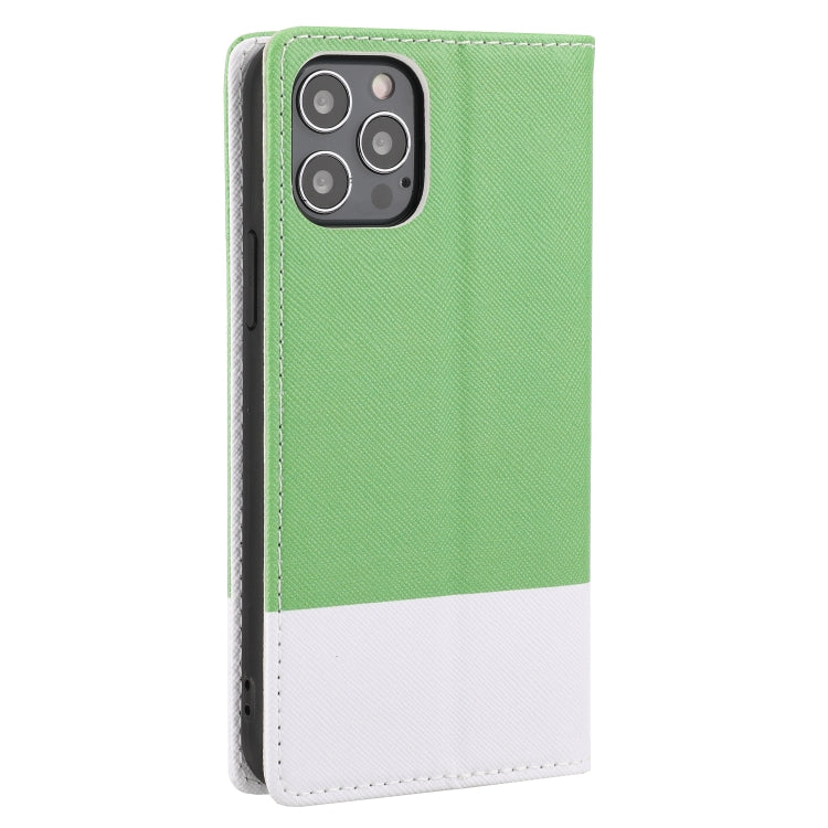 For iPhone 13 mini Cross Texture Color Matching Strong Magnetic Horizontal Flip Leather Case with Card Slots & Holder & Wallet
