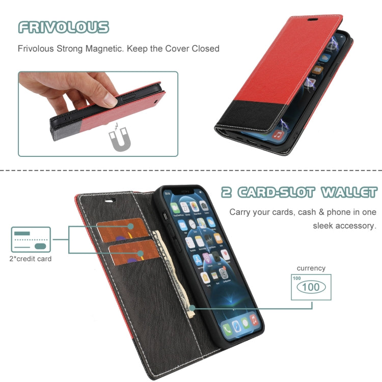 For iPhone 13 Cross Texture Color Matching Strong Magnetic Horizontal Flip Leather Case with Card Slots & Holder & Wallet