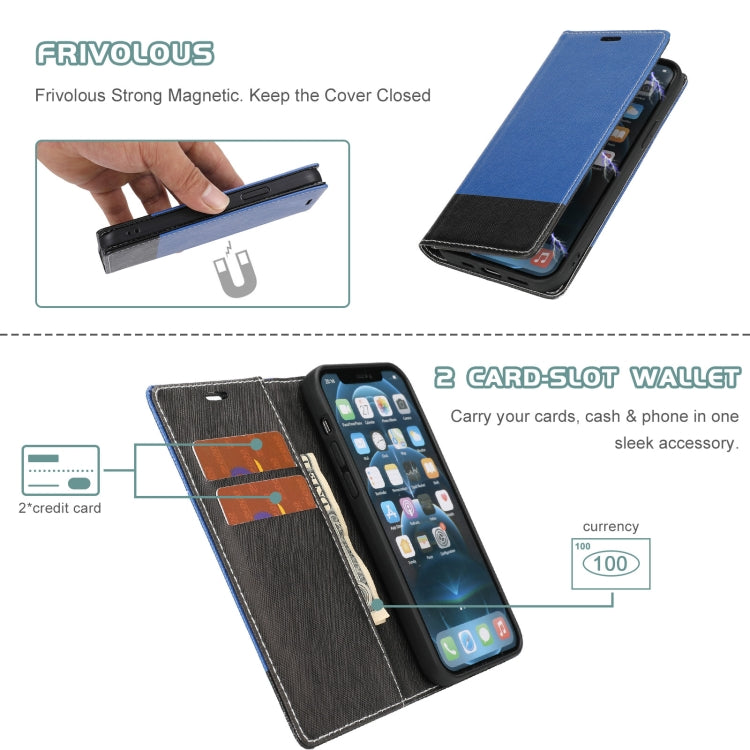 For iPhone 13 Cross Texture Color Matching Strong Magnetic Horizontal Flip Leather Case with Card Slots & Holder & Wallet