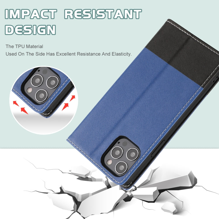 For iPhone 13 Cross Texture Color Matching Strong Magnetic Horizontal Flip Leather Case with Card Slots & Holder & Wallet