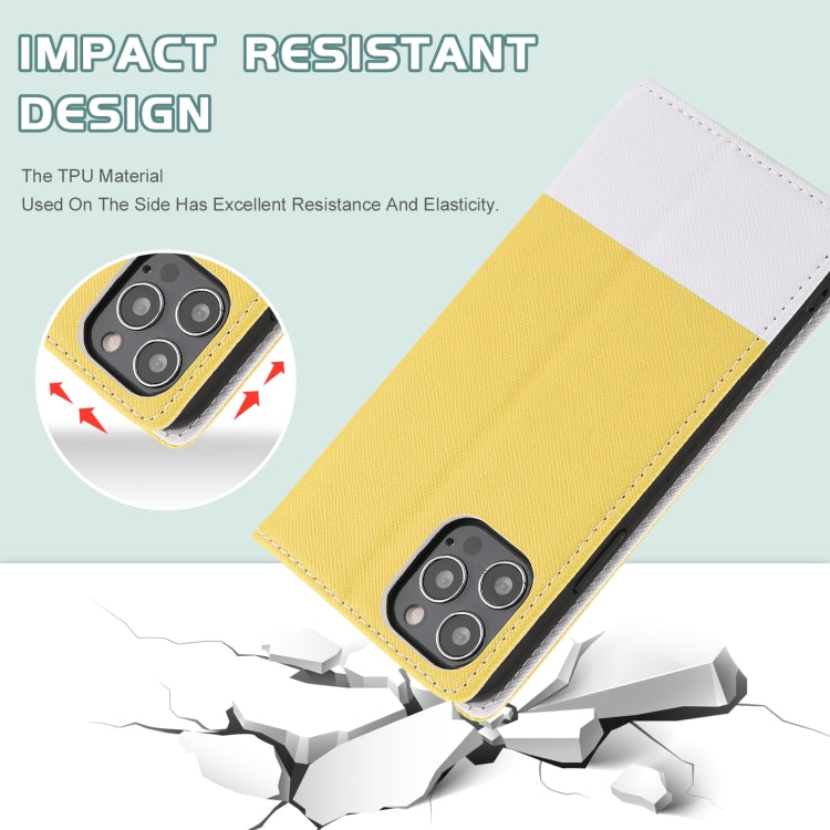 For iPhone 13 Pro Cross Texture Color Matching Strong Magnetic Horizontal Flip Leather Case with Card Slots & Holder & Wallet