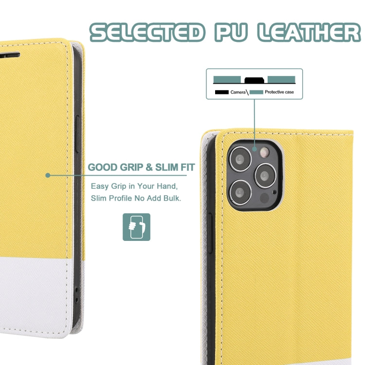 For iPhone 13 Pro Cross Texture Color Matching Strong Magnetic Horizontal Flip Leather Case with Card Slots & Holder & Wallet