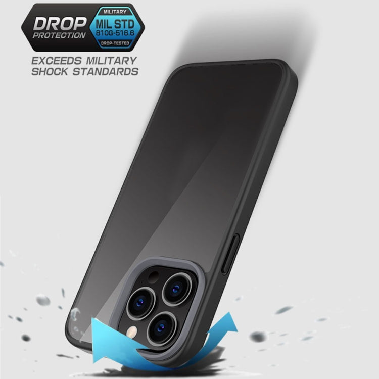For iPhone 13 Pro Max Ming Shield Hybrid Frosted Transparent PC + TPU Scratchproof Shockproof Case