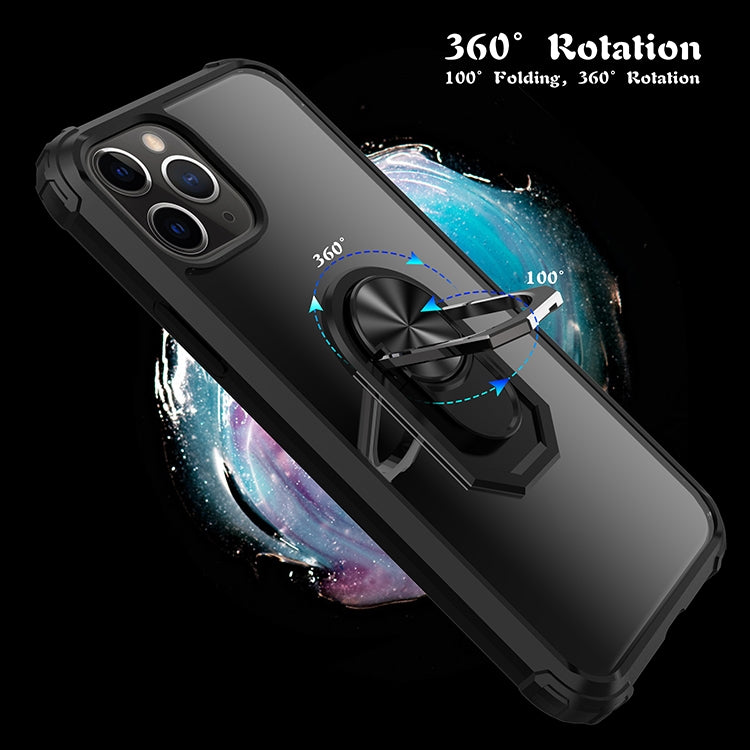 For iPhone 11 Pro Max Shockproof  PC + TPU Protective Case with 360 Degree Rotating Ring Holder