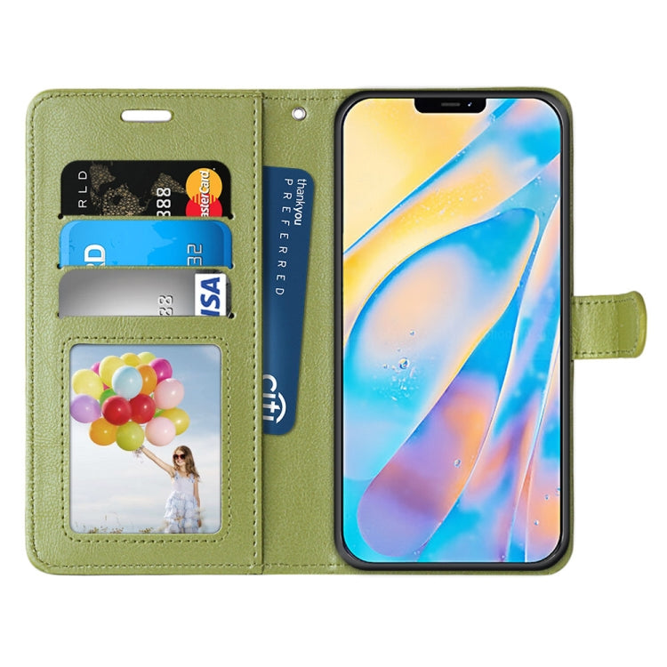 For iPhone 13 Pure Color Horizontal Flip PU Leather Case with Holder & Card Slots & Wallet & Photo Frame